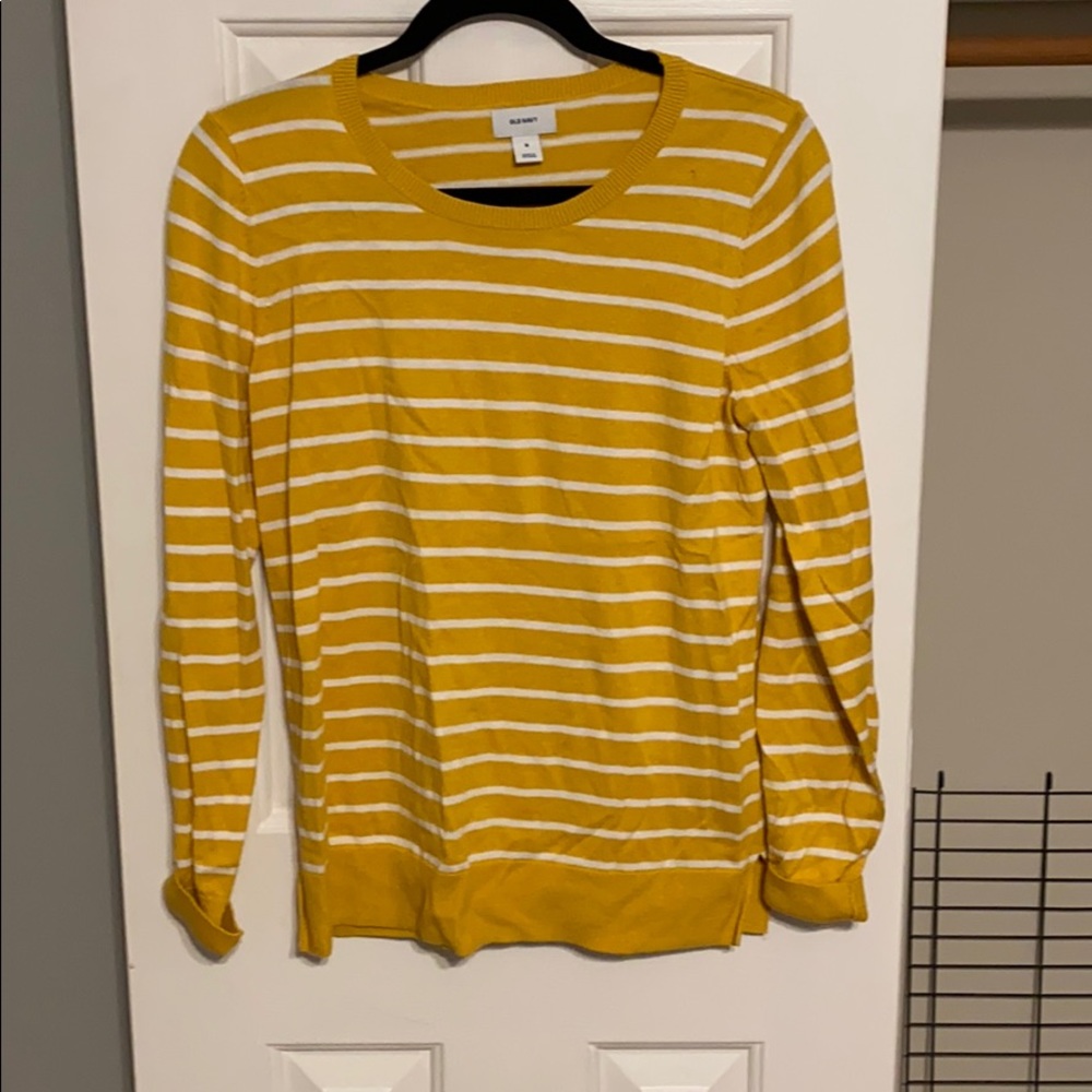 Old Navy yellow and white striped sweater